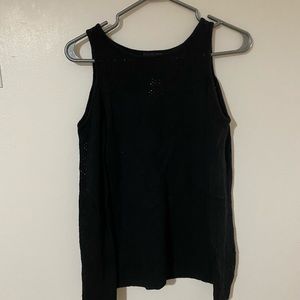 Black knit shoulder top